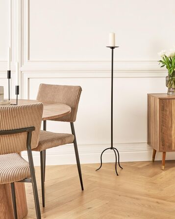 Підсвічник для підлоги з заліза чорного кольору 120 см, сучасний, Almada