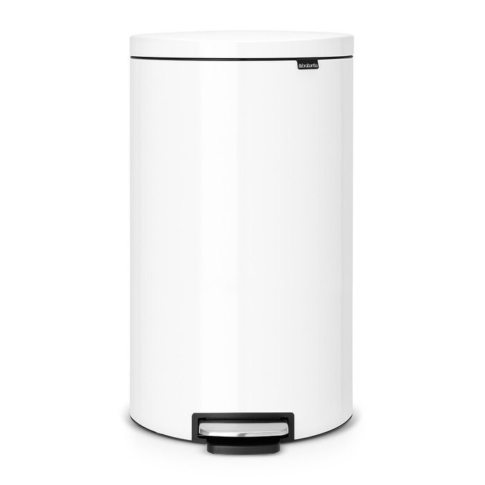 Сміттєвий бак з педаллю 30 л безшумний білий Flatback + Brabantia