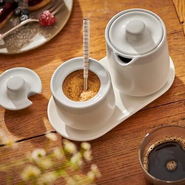 Аксесуари для кави, глечик для молока, цукорниця, піднос, порцеляна, білий Tchibo