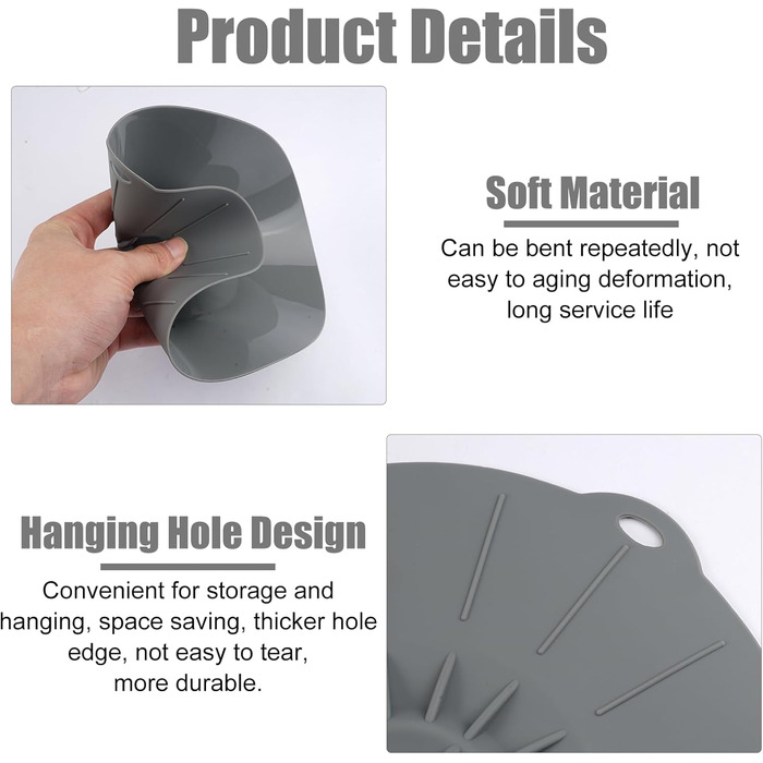 Набор силиконовых крышек 5 шт серый Aether Aurora