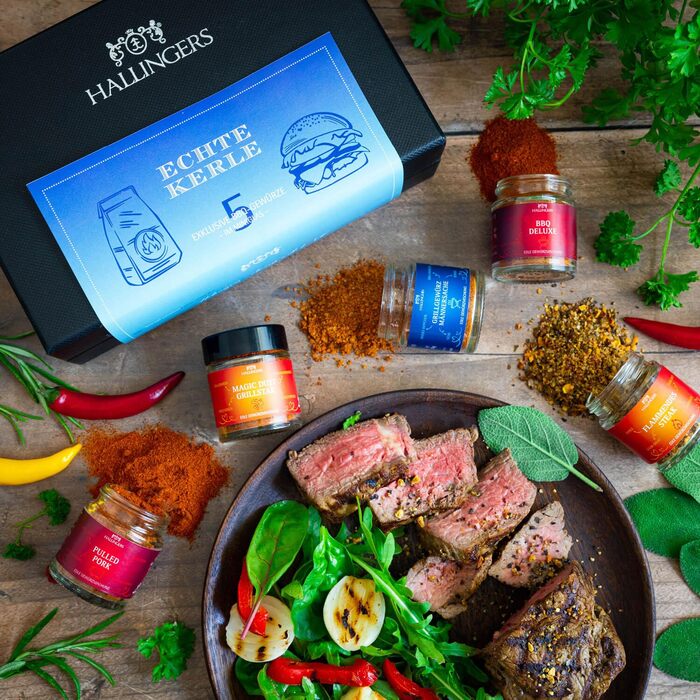 Подарунковий набір спецій ручної роботи, 24 спеції з усього світу (набір) - Літній подарунок та ідеальний подарунок для барбекю Новий дім, вітання, дружба, одужання, Deluxe Selection 24, 24 спеції (73511) (Справжні чоловіки, 5 спецій (72272)), 24 -