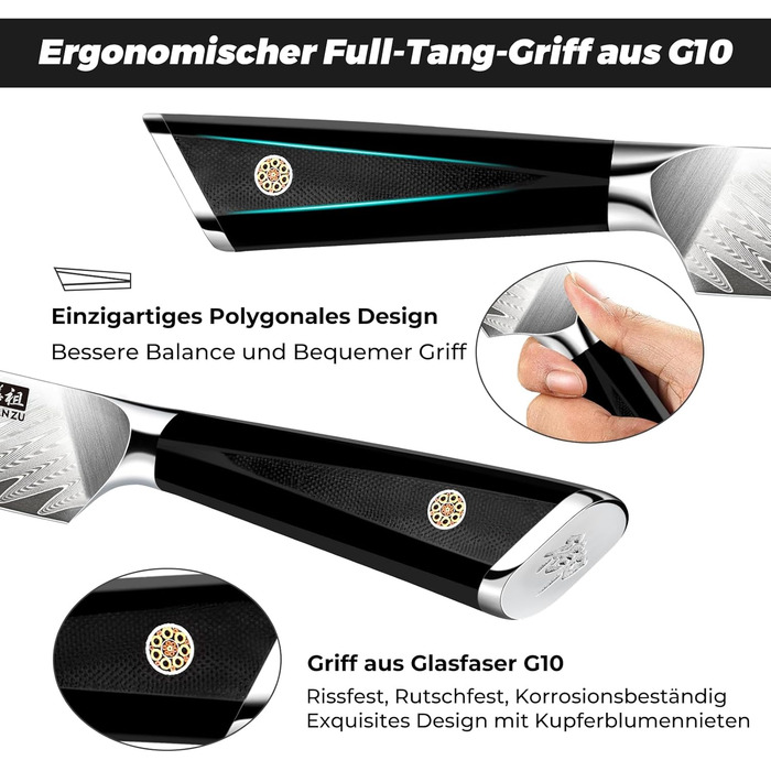 Ніж універсальний 15 см, дамаська сталь GYO SHAN ZU