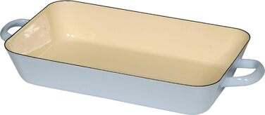 Сковорода 33/20, КЛАСИЧНА- ПАСТЕЛЬНА, пастельна світло-блакитна, 33х20 см, висота 6 см, емаль, індукційна, 0046-006