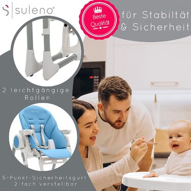 Дитячий стільчик для годування світло-блакитний Suleno