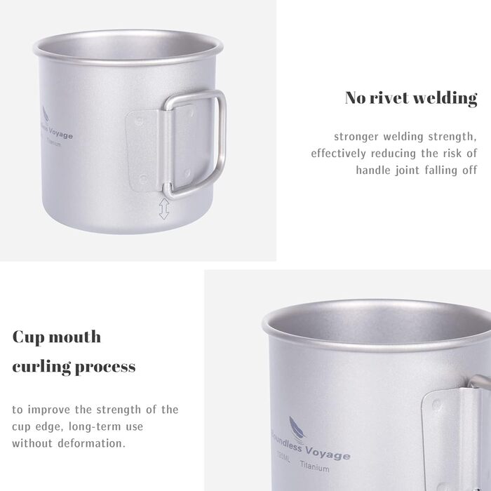 Набір титанових чашок для кемпінгу 120 та 180 мл iBasingo