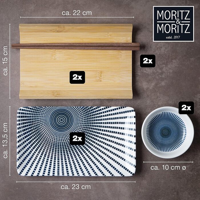 Набор посуды для суши на 2 персоны, 10 предметов, Blue Sun Gourmet Moritz & Moritz