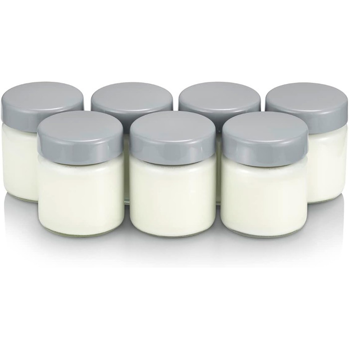 Порційні баночки 150 мл для йогуртниць, набір 7 предметів, сірі Severin