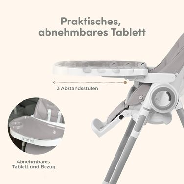 Дитячий стільчик для годування від 6 місяців сірий Sweety Fox