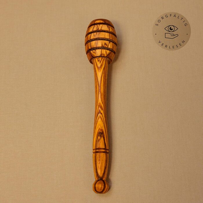 Ложка-веретено для меду дерев'яна 14 см Das Olivenholzbrett