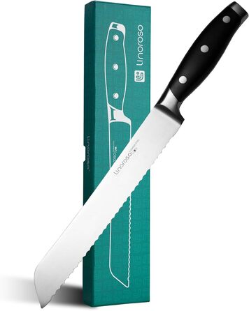 Ніж для чищення овочів linoroso 9 см Гострий фруктовий ніж Кухонні ножі Маленькі кухонні ножі Поковки з німецької вуглецевої сталі Ергономічна ручка з елегантною подарунковою коробкою - Classic Series (8-дюймовий ніж для хліба)