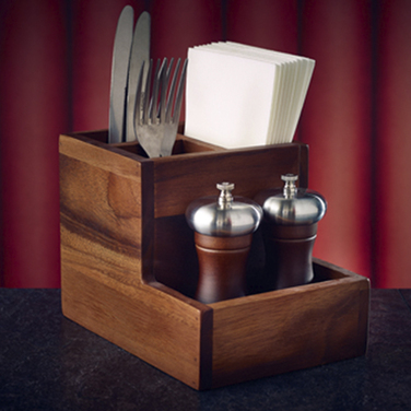 Тримач для столових приладів, 4 відділення, 20*14.5*14.5 см, Acacia Wood, GenWare