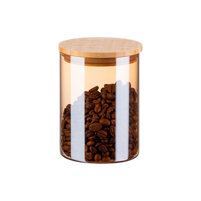 ARDESTO Golden Moon Банка для хранения, 540 мл, Стекло, Бамбук, Круглый, Золотой