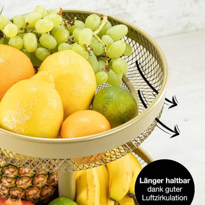 Подставка для фруктового торта Металл - Корзина с фруктами Подставка для торта - Подставка для торта с фруктовой чашей (золотая, круглая)