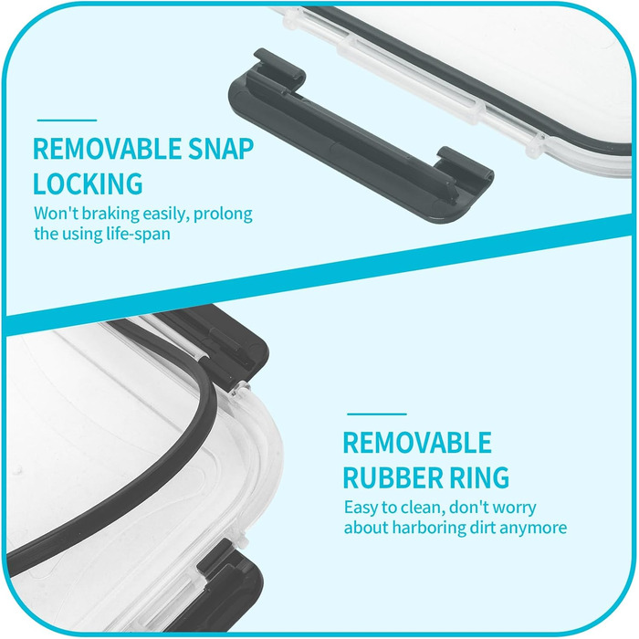 Набор пищевых контейнеров с крышками, 10 предметов, Skroam