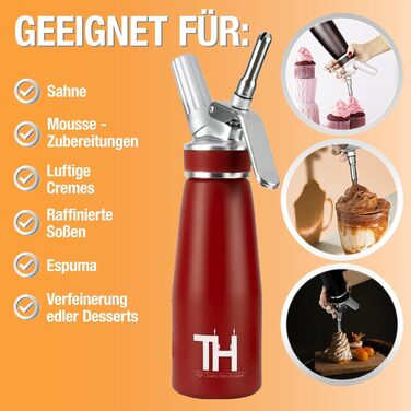 Диспенсер для вершків 500 мл червоний Thiru