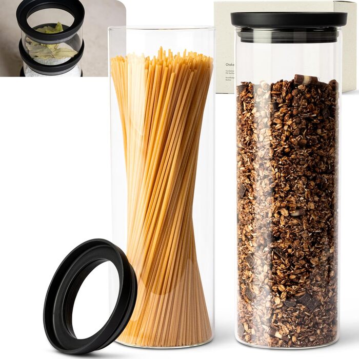 Ємності для зберігання продуктів 1800 мл з прозорими кришками, набір 2 предмети, KIVY