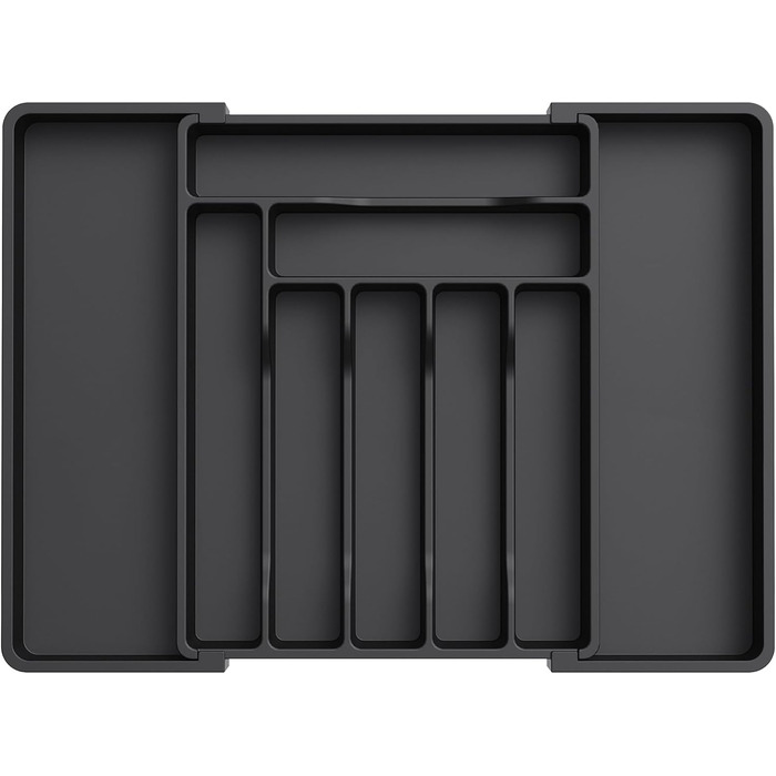 Органайзер для столових приборів 57 х 38 см для шухляд, 9 відділень, чорний Lifewit