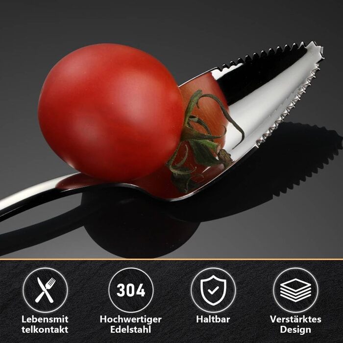 Ложка Dreamil для грейпфрута, 2 шт., ложка для фруктів з нержавіючої сталі, ложка для ківі, яку можна мити в посудомийній машині, із зубчастим краєм, десертна ложка для фруктів для дитячого харчування