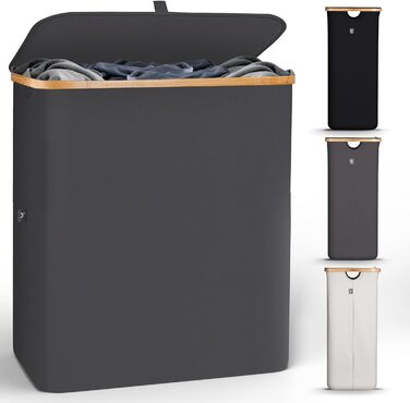 Кошик для білизни з кришкою, 2 відділення, 140 л HENNEZ