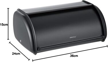 Хлебница черная 36 х 24 х 15 см KING HOFF