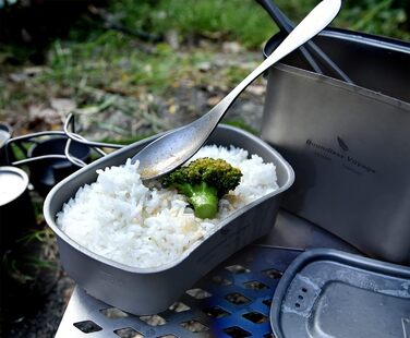 Титановий посуд для кемпінгу 600 та 1500 мл iBasingo