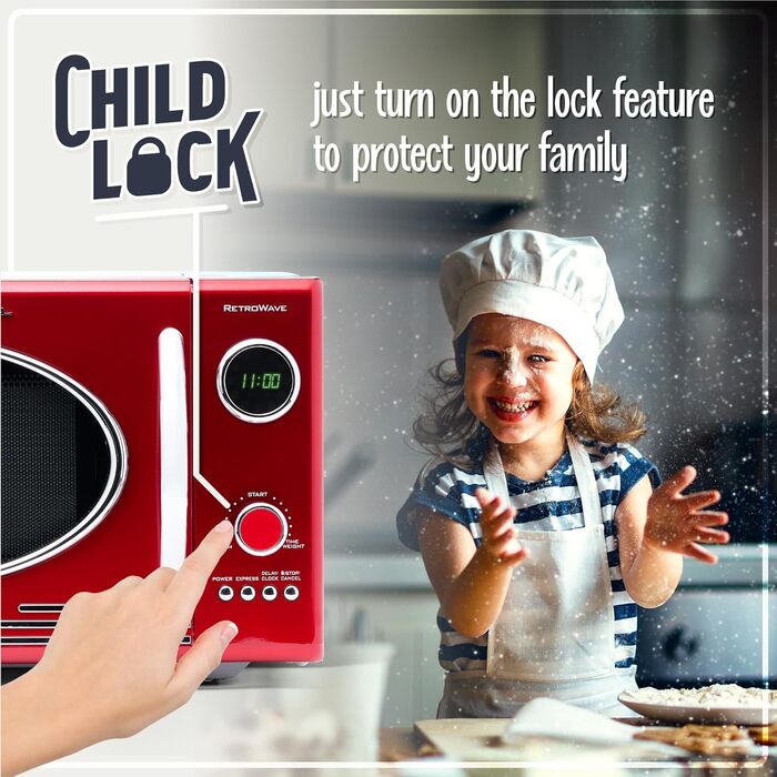Микроволновая печь 800 Вт, красный Retro Nostalgia
