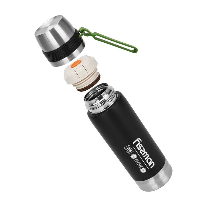 Термос Fissman 600 мл колір чорний нержавіюча сталь (9875)
