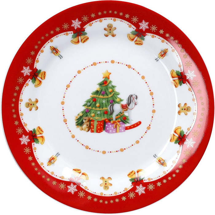 Кавовий сервіз на 18 предметів для 6 осіб, білий з різдвяним декором "Різдвяна магія" Van Well