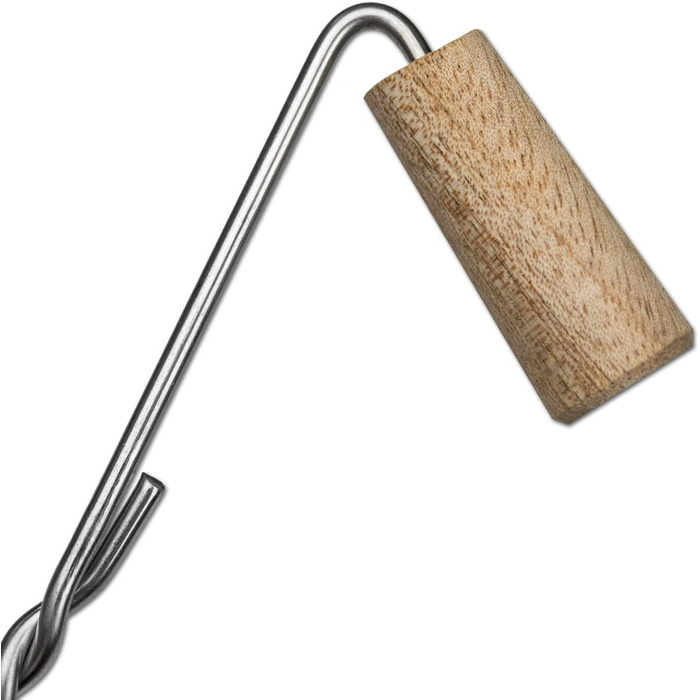 Гачків для коптильні з дерев'яною ручкою та подвійним наконечником 5 шт 18,5 см A&N