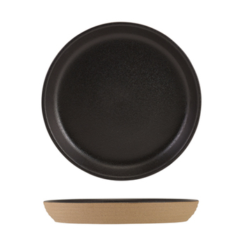 Тарілка 18*h 2.3 см см, Kava Black Stoneware Ribbed, GenWare