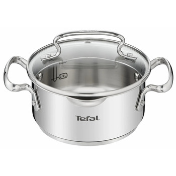 Tefal Кастрюля DUETTO+, 1.5л, с крышкой, нержавеющая сталь, стекло