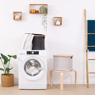 Кошики для зберігання, сумісні з IKEA KALLAX Shelf - Кошик для зберігання деревини Small Anthracite - Коробка для зберігання Полиця Кошик для зберігання - Паперовий ящик Кошик з фетру Складний кошик для білизни (40 л з кришкою, бежевий/сірий)