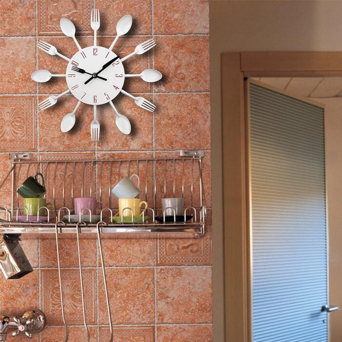 Настенные часы с кухонной утварью из нержавеющей стали Timelike