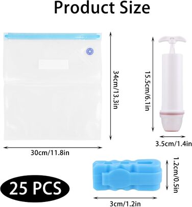 Вакуумні пакети 25 пакетів 30 x 34 см AKOLAFE