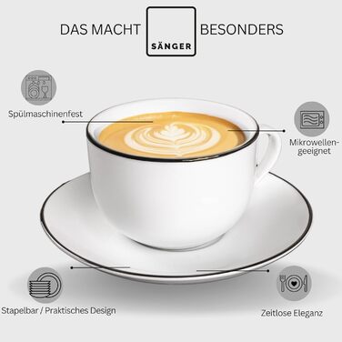 Кавовий сервіз на 6 персон, 12 предметів, білі Marlo Sänger