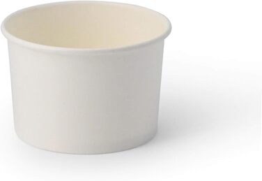 Картонні стаканчики для морозива 400 мл - Одноразові стаканчики без пластику та біорозкладні - Десертні миски на винос (білі, 200 мл (50 шт. )), 50 шт.
