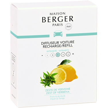 Картридж для дифузора для автомобіля Maison Berger Paris з ароматом ZEST OF VERBENA, 2 шт.