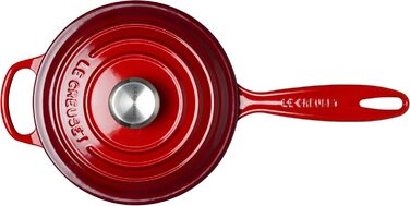 Чугунный сотейник Ø 20 см, 2,5 л с крышкой, вишнево-красный Signature Le Creuset