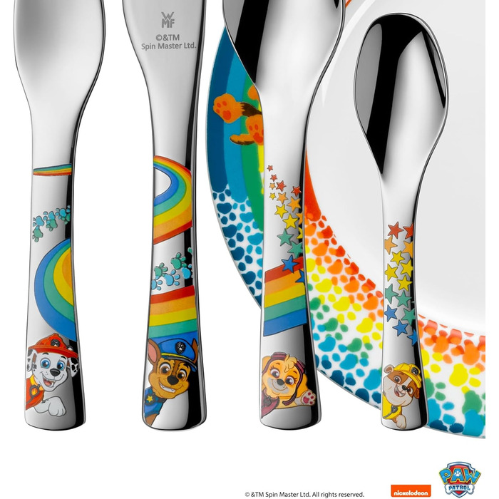 Набір дитячих столових приборів WMF Paw Patrol, нержавіюча сталь, для дітей від 3 років, полірований кромарган, можна мити в посудомийній машині (6 предметів, одинарний)
