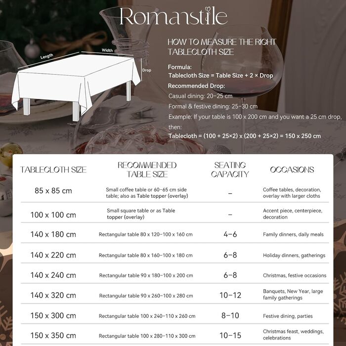 Велика різдвяна скатертина Romanstile, яку можна прати та вона водовідштовхувальна, жакардові зірки та сніжинки, квадратна скатертина XXL для зими, різдвяної прикраси, вечірки, Різдва (85 x 85 см, срібляста)
