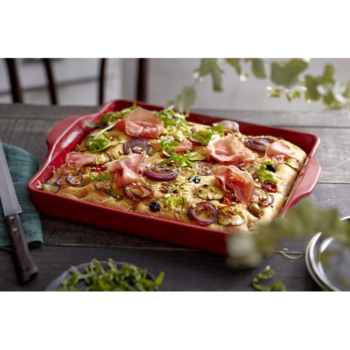 Глубокая форма для выпечки прямоугольная 40 x 32 см, бордовая Emile Henry