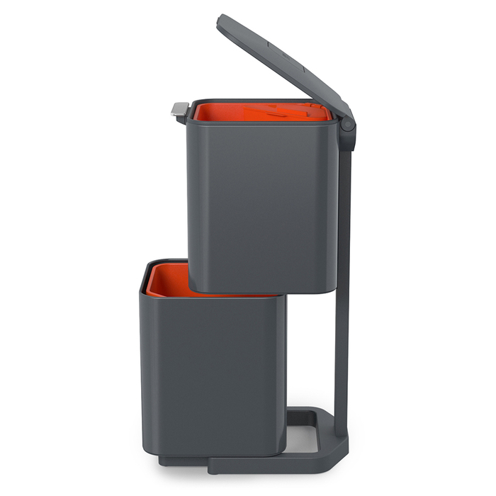 Контейнер для сміття з двома баками 40 л графіт Totem Compact Joseph Joseph