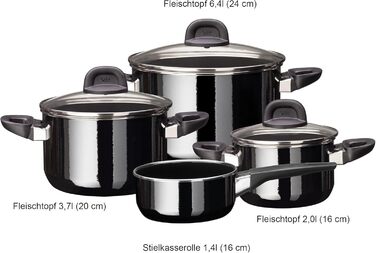 Набір каструль із скляними кришками, 7 предмети Modesto Line Silit