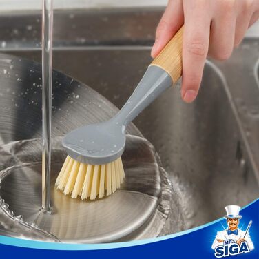 Щітка для посуду зі скребкои з бамбуковою ручкою 2 шт. MR.SIGA
