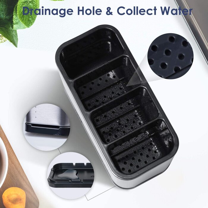 Тримач для столових приладів, 8.61 x 12.95 x 18.03 см, сірий OriwarE