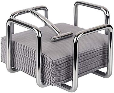 Тримач для серветок 14 х 14 х 10 см срібна Buddy´s Bar