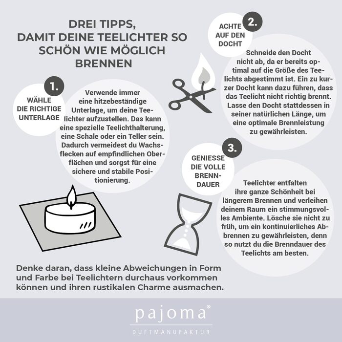 Чайні свічки, час горіння 8 годин, 20 г pajoma