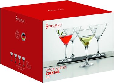 Набор из 4 бокалов, хрустальное стекло, 360 мл, специальные бокалы, 4390179 (бокалы для коктейлей)