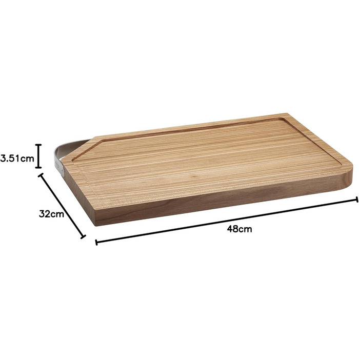 Обробна дошка RSLE Basic Line - 39 x 26 см, високоякісна бамбукова обробна дошка з жолобком для соку та нековзними гумовими ніжками, може використовуватися як дошка для нарізання та подачі, міцна дерев&39яна дошка для кухні (48 Д x 32 Ш см)