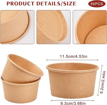 Набор бумажных стаканчиков для мороженого 50 шт. 430 мл heavenlife